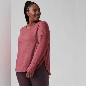 Athleta Uptempo Long Sleeve Top Antique Rose